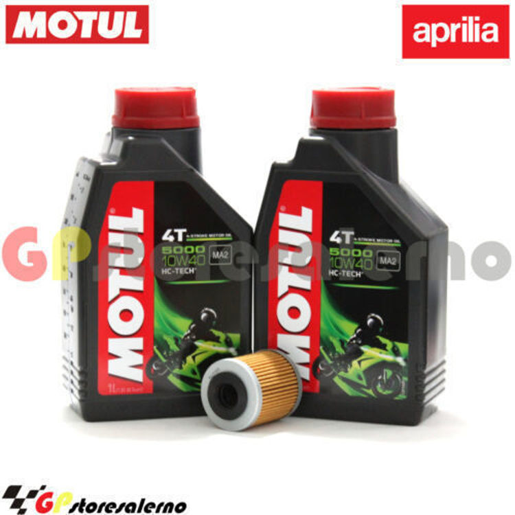 Immagine di KIT TAGLIANDO OLIO + FILTRO MOTUL 5000 10W40 2 LITRI APRILIA 550 SXV STREET LEGAL 2009