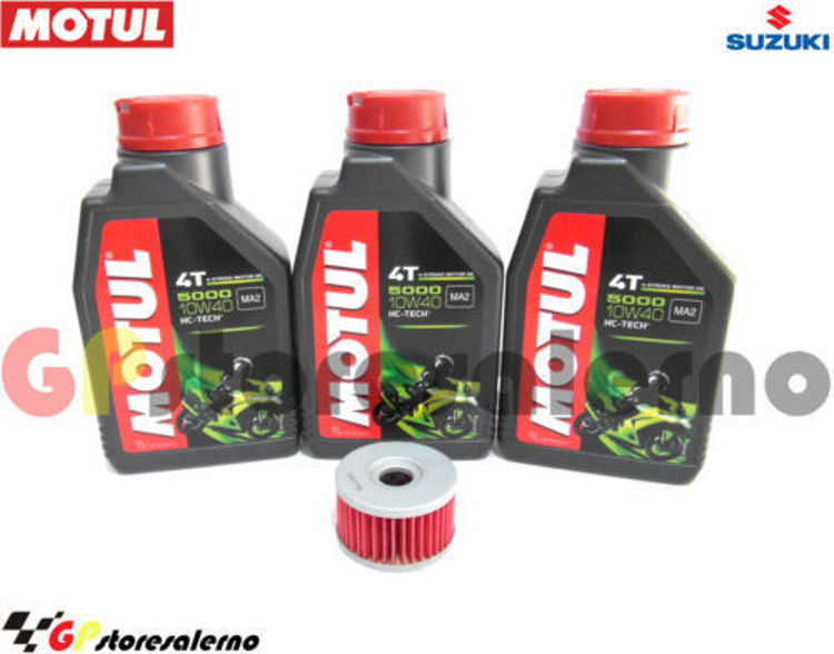 Immagine di KIT TAGLIANDO OLIO + FILTRO MOTUL 5000 10W40 3 LITRI SUZUKI DR 500 OFF ROAD DAL 1983 AL 1984