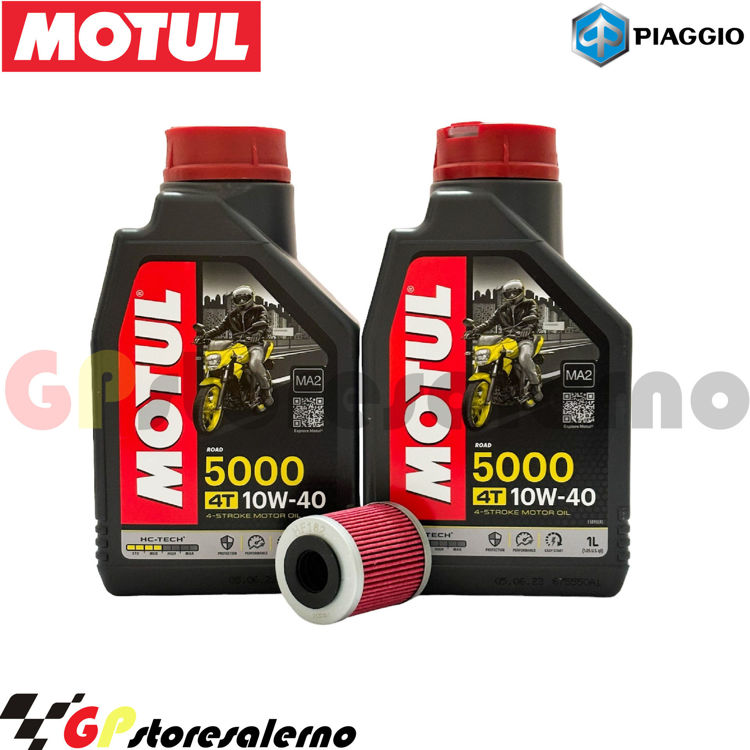 Immagine di KIT TAGLIANDO OLIO + FILTRO MOTUL 5000 10W40 2 LITRI PIAGGIO 350 BEVERLY 4T-4V I.E. E3 DAL 2011 AL 2015