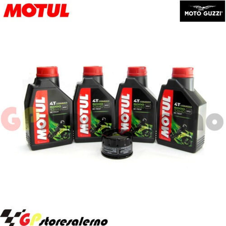 Immagine di KIT TAGLIANDO OLIO + FILTRO MOTUL 5000 10W40 4 LITRI MOTO GUZZI 1400 CALIFORNIA TOURING ABS DAL 2012 AL 2017