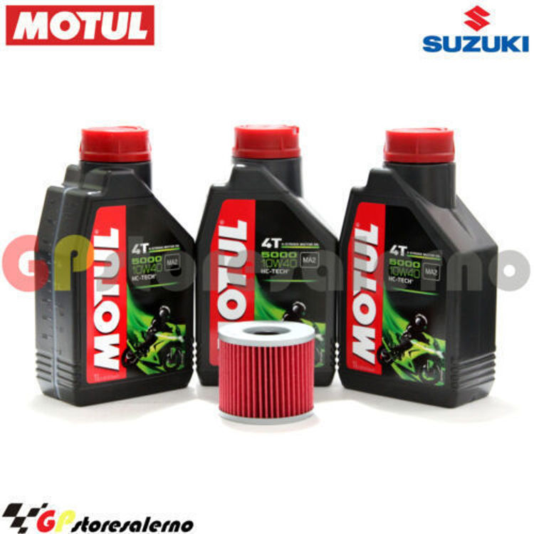 Immagine di KIT TAGLIANDO OLIO + FILTRO MOTUL 5000 10W40 3 LITRI SUZUKI GS 550 DAL 1985 AL 1986