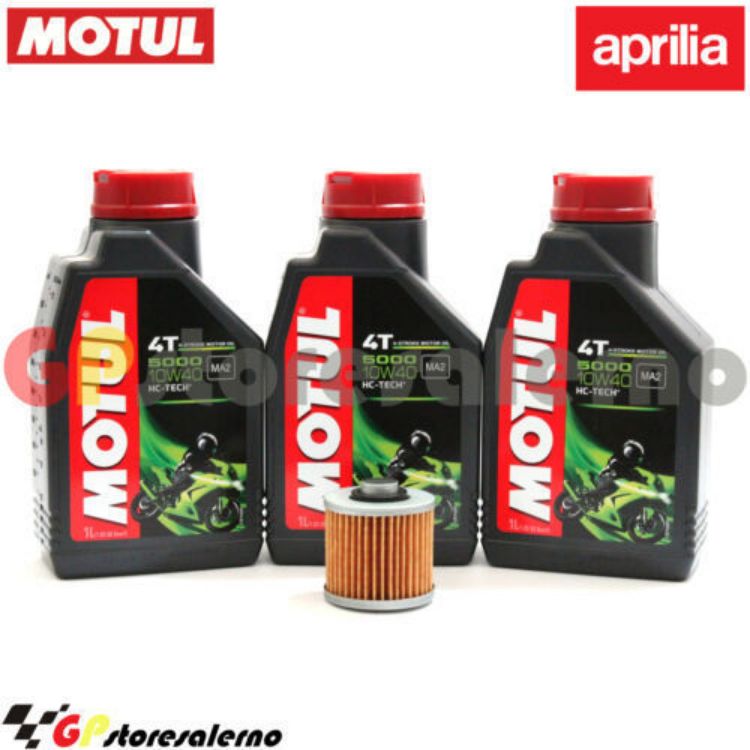 Immagine di KIT TAGLIANDO OLIO + FILTRO MOTUL 5000 10W40 3 LITRI APRILIA 660 PEGASO STREET / TRAIL / FACTORY DAL 2005 AL 2014