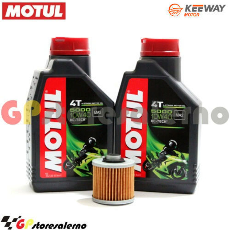 Immagine di KIT TAGLIANDO OLIO + FILTRO MOTUL 5000 10W40 2 LITRI KEEWAY 250 CUISER 2011