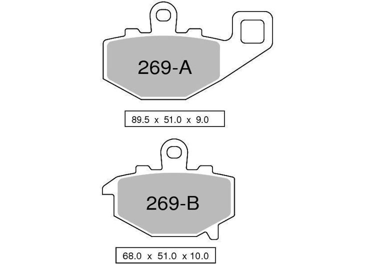 Immagine di 43026900 PASTIGLIE POSTERIORI ORGANICHE OGNIBENE KAWASAKI 600 ZX-6R NINJA DAL 2003 AL 2005