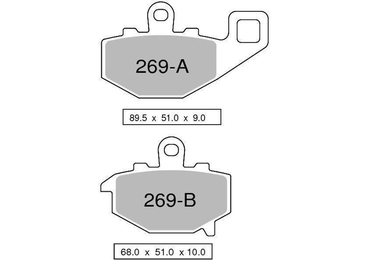 Immagine di 43026900 PASTIGLIE POSTERIORI ORGANICHE OGNIBENE KAWASAKI 750 Z S DAL 2005 AL 2006