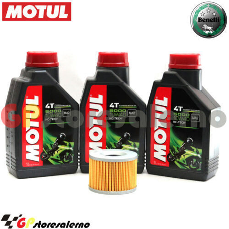 Immagine di KIT TAGLIANDO OLIO + FILTRO MOTUL 5000 10W40 3 LITRI BENELLI 350 RS DAL 1978 AL 1981