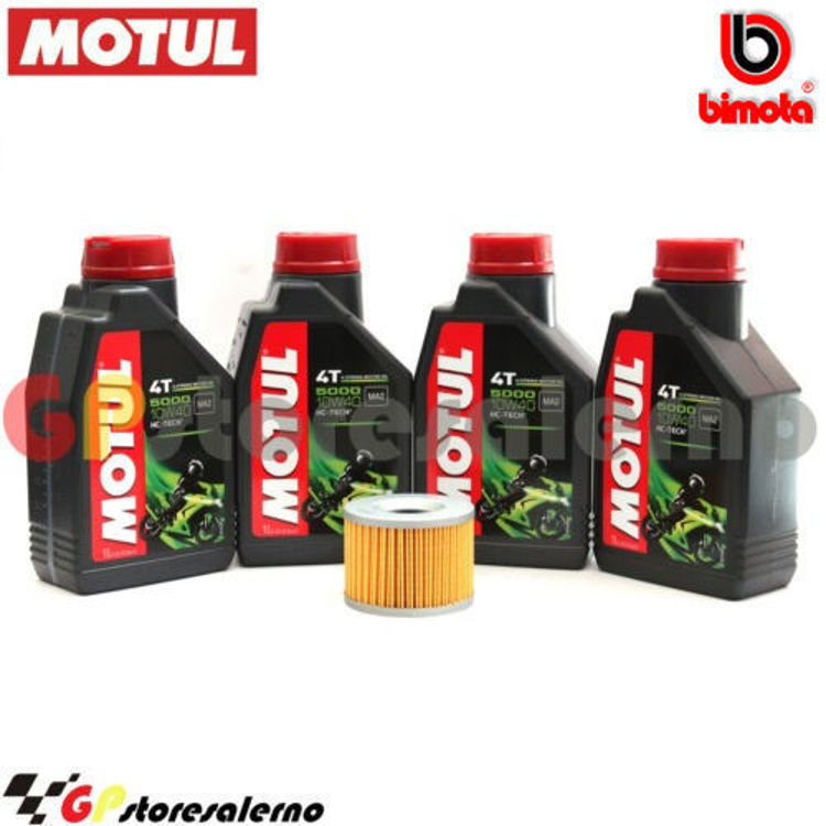 Immagine di KIT TAGLIANDO OLIO + FILTRO MOTUL 5000 10W40 4 LITRI BIMOTA 1000 KB1 DAL 1978 AL 1982