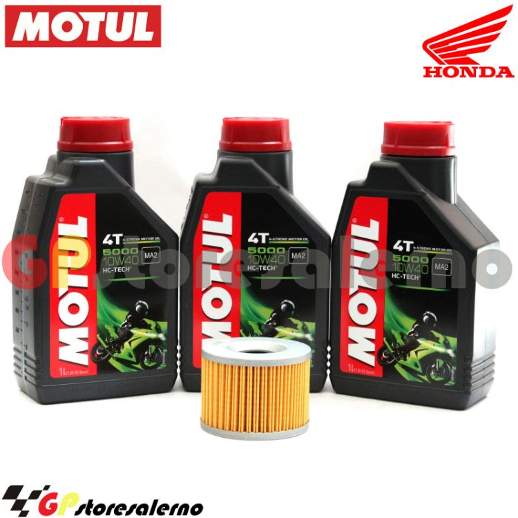 Immagine di KIT TAGLIANDO OLIO + FILTRO MOTUL 5000 10W40 3 LITRI HONDA CB 350 F DAL 1973 AL 1974