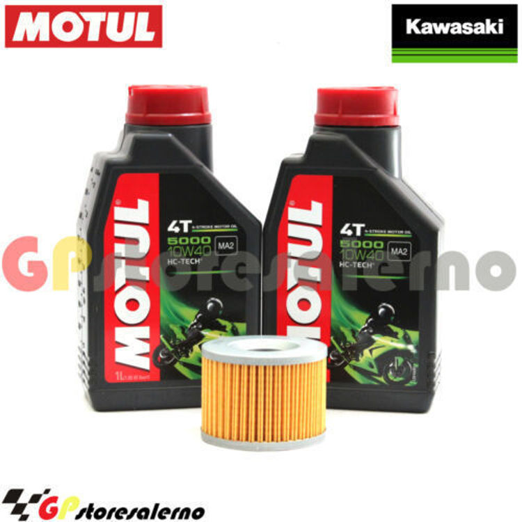 Immagine di KIT TAGLIANDO OLIO + FILTRO MOTUL 5000 10W40 2 LITRI KAWASAKI EL 250 DAL 1996 AL 2003