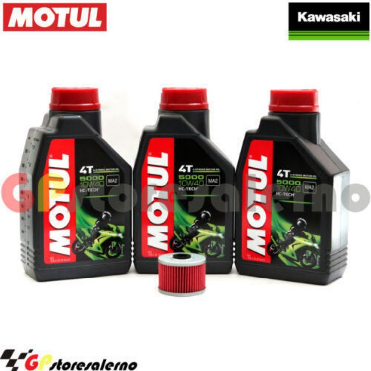 Immagine di KIT TAGLIANDO OLIO + FILTRO MOTUL 5000 10W40 3 LITRI KAWASAKI Z 250 SL ABS DAL 2014 AL 2018