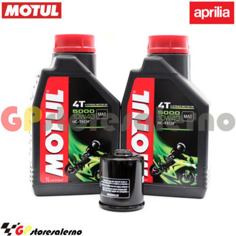 Immagine di KIT TAGLIANDO OLIO + FILTRO MOTUL 5000 10W40 2 LITRI APRILIA 125 MOJITO DAL 2003 AL 2010