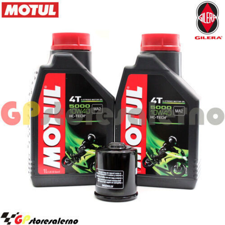 Immagine di KIT TAGLIANDO OLIO + FILTRO MOTUL 5000 10W40 2 LITRI GILERA 125 NEXUS / I.E. DAL 2007 AL 2015