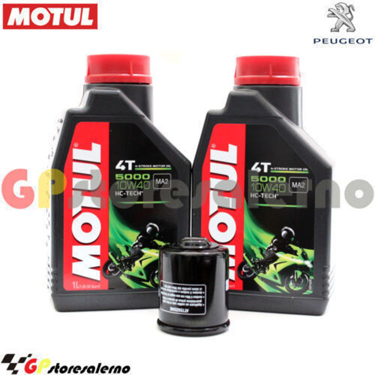 Immagine di KIT TAGLIANDO OLIO + FILTRO MOTUL 5000 10W40 2 LITRI PEUGEOT 250 SAT RS / BLACK SAT DAL 2008 AL 2012