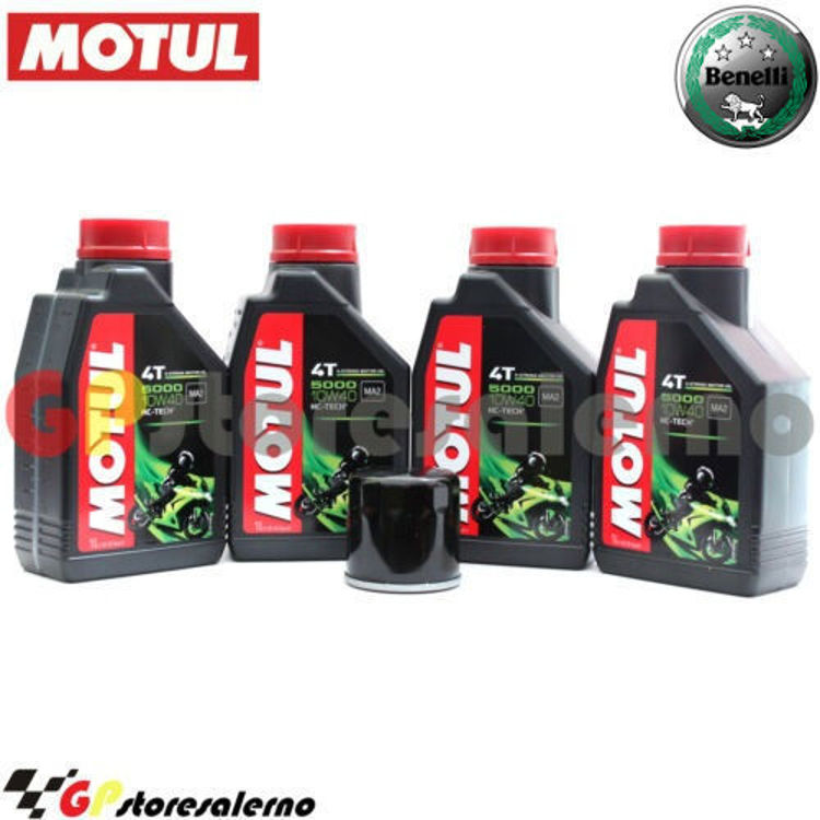 Immagine di KIT TAGLIANDO OLIO + FILTRO MOTUL 5000 10W40 4 LITRI BENELLI CRUISER 502 DAL 2019 AL 2024