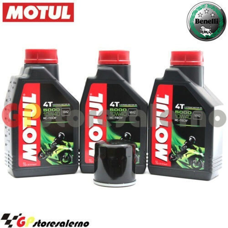 Immagine di KIT TAGLIANDO OLIO + FILTRO MOTUL 5000 10W40 3 LITRI BENELLI 752 S DAL 2019 AL 2024