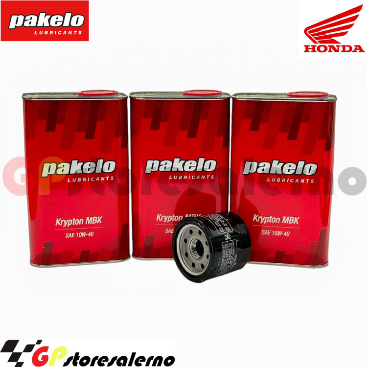 Immagine di KIT TAGLIANDO OLIO + FILTRO 3L PAKELO KRYPTON MBK 10W40 HONDA CB 500 F DAL 2013 AL 2023