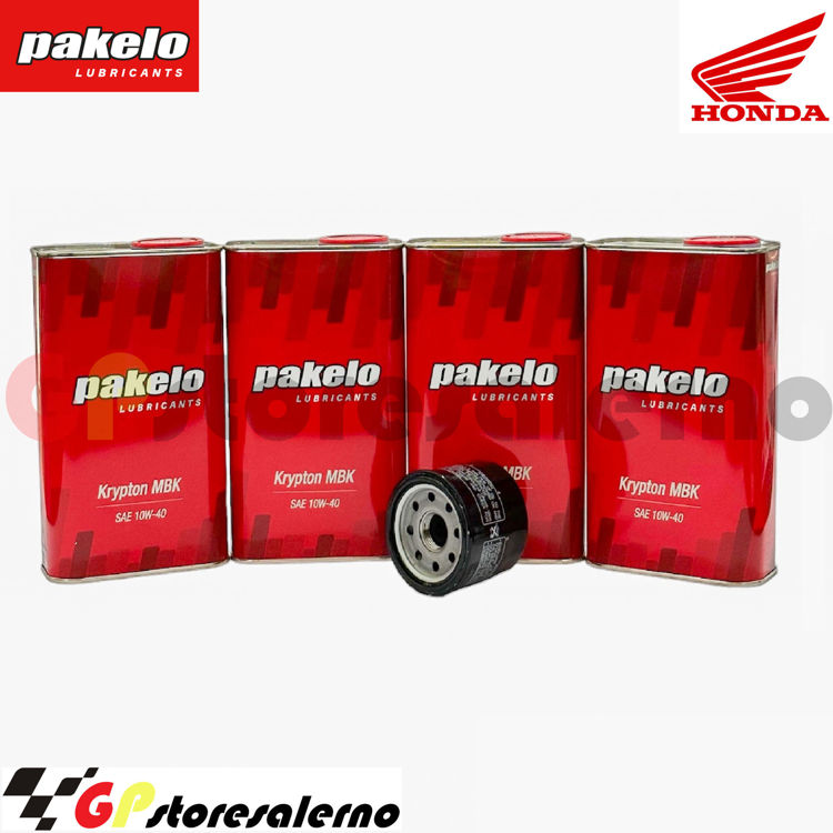 Immagine di KIT TAGLIANDO OLIO + FILTRO 4L PAKELO KRYPTON MBK 10W40 HONDA CBR 500 R/RA DAL 2019 AL 2023