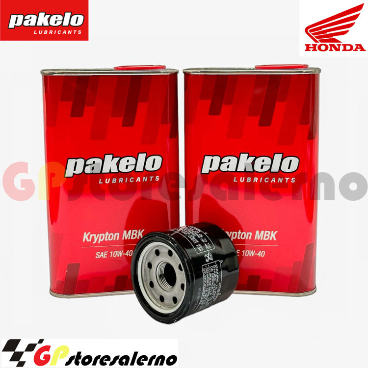 Immagine di KIT TAGLIANDO OLIO + FILTRO 2L PAKELO KRYPTON MBK 10W40 HONDA NSS FORZA 250 X / EX / A / S DAL 2008 AL 2012