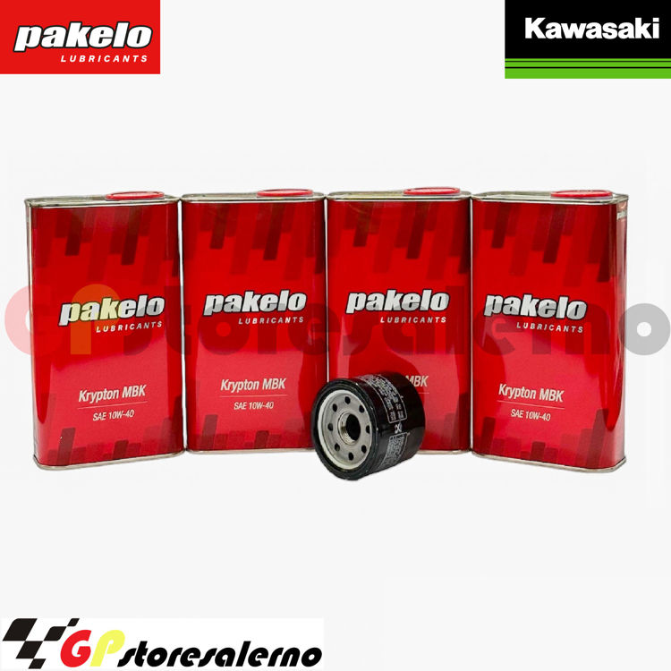 Immagine di KIT TAGLIANDO OLIO + FILTRO 4L PAKELO KRYPTON MBK 10W40 KAWASAKI ZX 600 ZZR DAL 2002 AL 2004