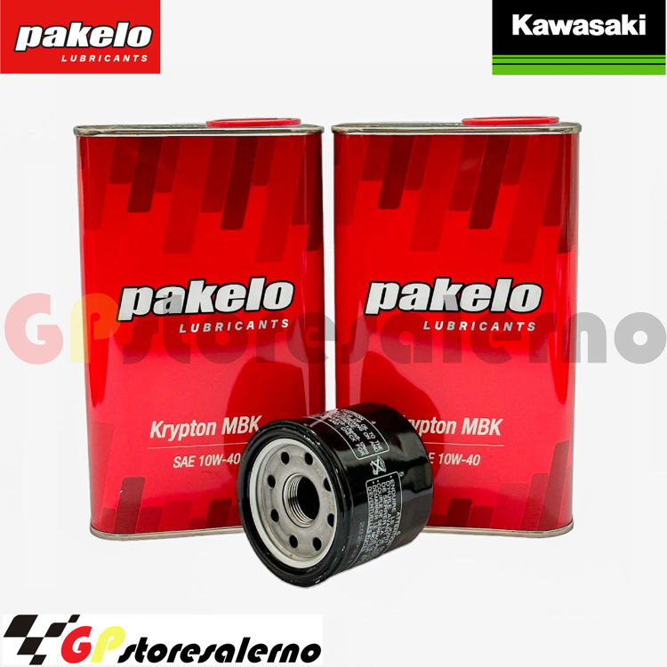 Immagine di KIT TAGLIANDO OLIO + FILTRO 2L PAKELO KRYPTON MBK 10W40 KAWASAKI ER-6F 650 2006