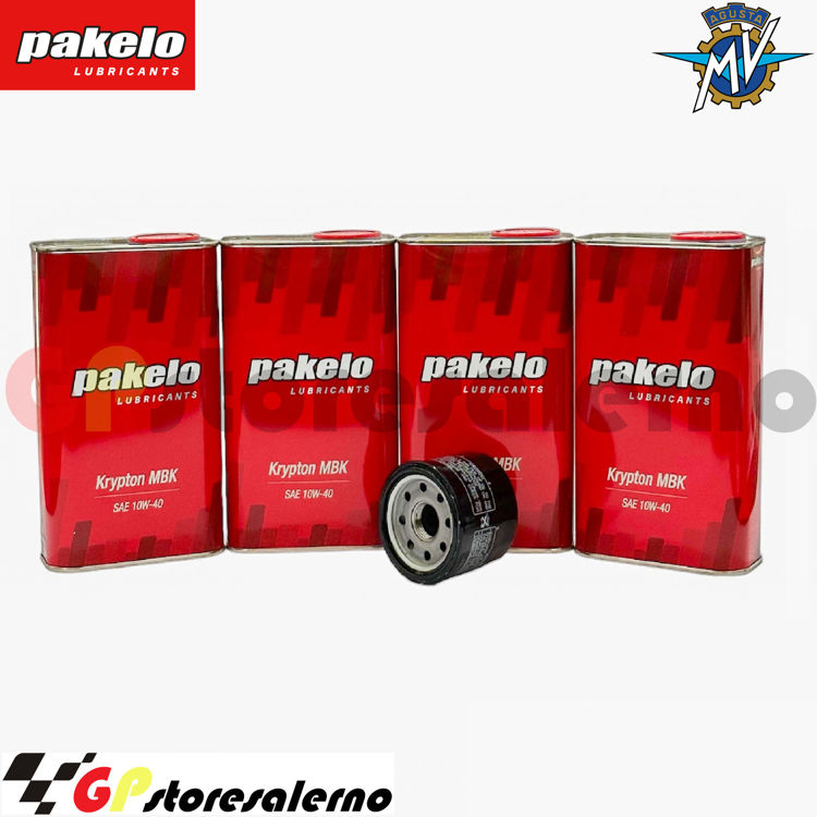 Immagine di KIT TAGLIANDO OLIO + FILTRO 4L PAKELO KRYPTON MBK 10W40 MV AGUSTA 989 BRUTALE 2009