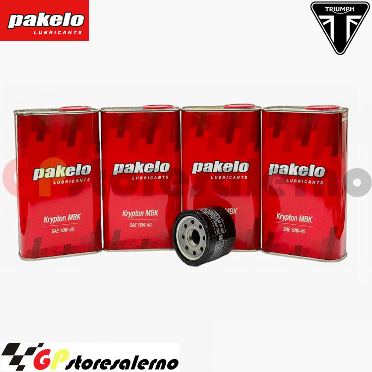 Immagine di KIT TAGLIANDO OLIO + FILTRO 4L PAKELO KRYPTON MBK 10W40 TRIUMPH 600 SPEED FOUR DAL 2005 AL 2006