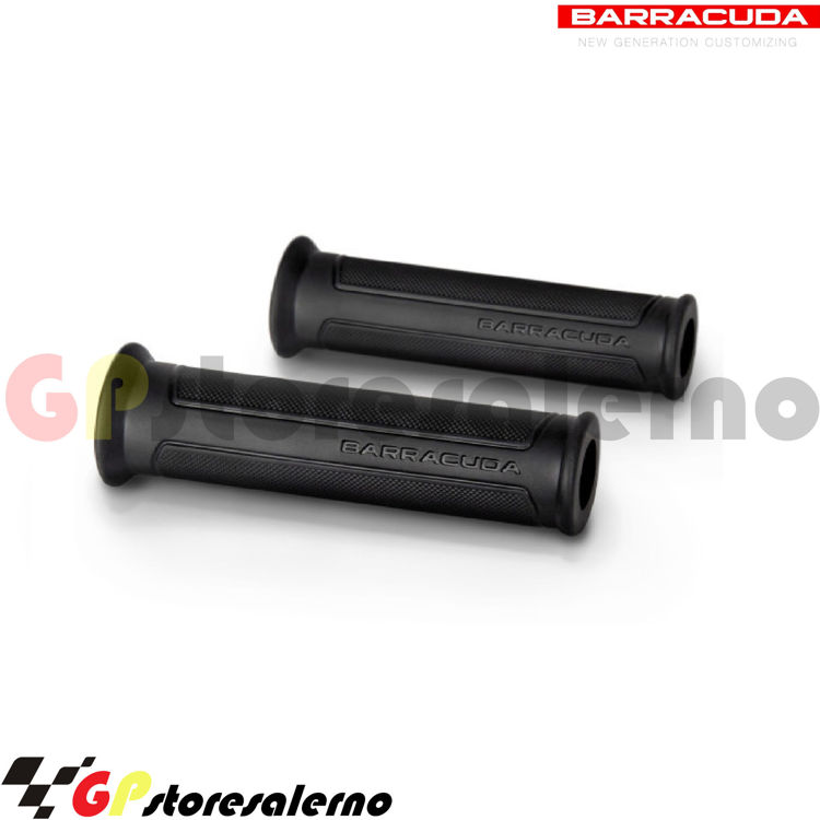 Immagine di N1026-B COPPIA MANOPOLE BARRACUDA FORATE DIAMETRO 22 BASIC GRIPS NERE