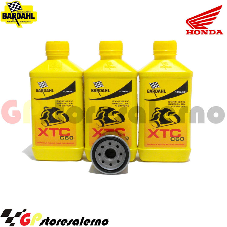 Immagine di KIT TAGLIANDO OLIO + FILTRO 3L BARDAHL XTC C60 10W40 HONDA CB 500 F DAL 2013 AL 2023