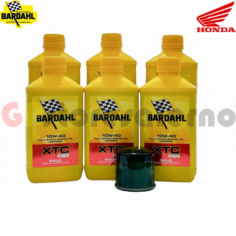 Immagine di KIT TAGLIANDO OLIO + FILTRO 6L BARDAHL XTC C60 10W40 HONDA GL 1800 GOLD WING DCT DAL 2021 AL 2024