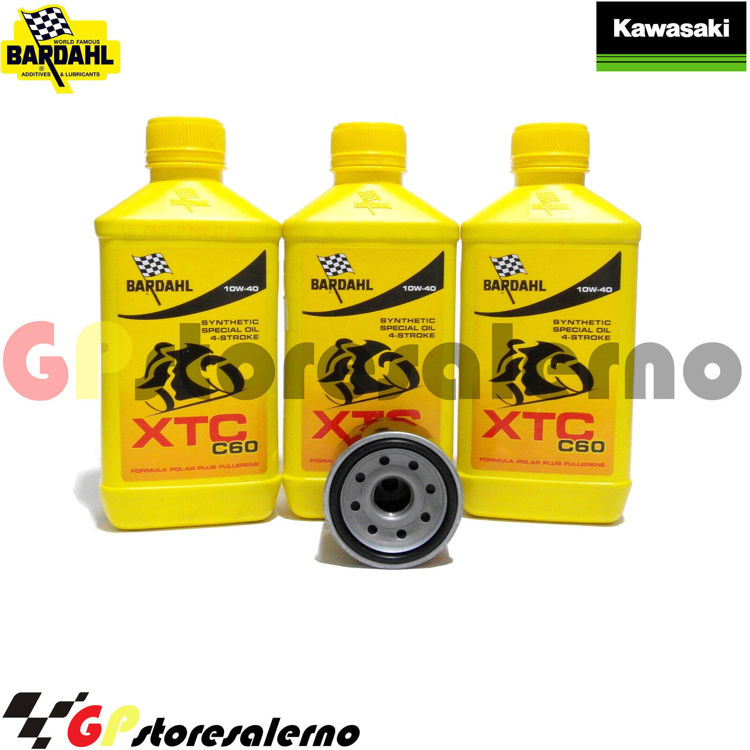 Immagine di KIT TAGLIANDO OLIO + FILTRO 3L BARDAHL XTC C60 10W40 KAWASAKI EN 500 VULCAN LTD DAL 2003 AL 2006