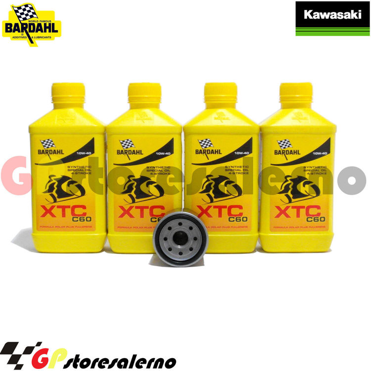 Immagine di KIT TAGLIANDO OLIO + FILTRO 4L BARDAHL XTC C60 10W40 KAWASAKI KLE 500 DAL 2003 AL 2005