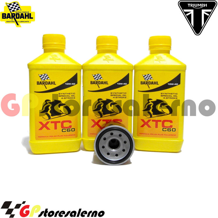 Immagine di KIT TAGLIANDO OLIO + FILTRO 3L BARDAHL XTC C60 10W40 TRIUMPH 675 DAYTONA / R DAL 2006 AL 2016