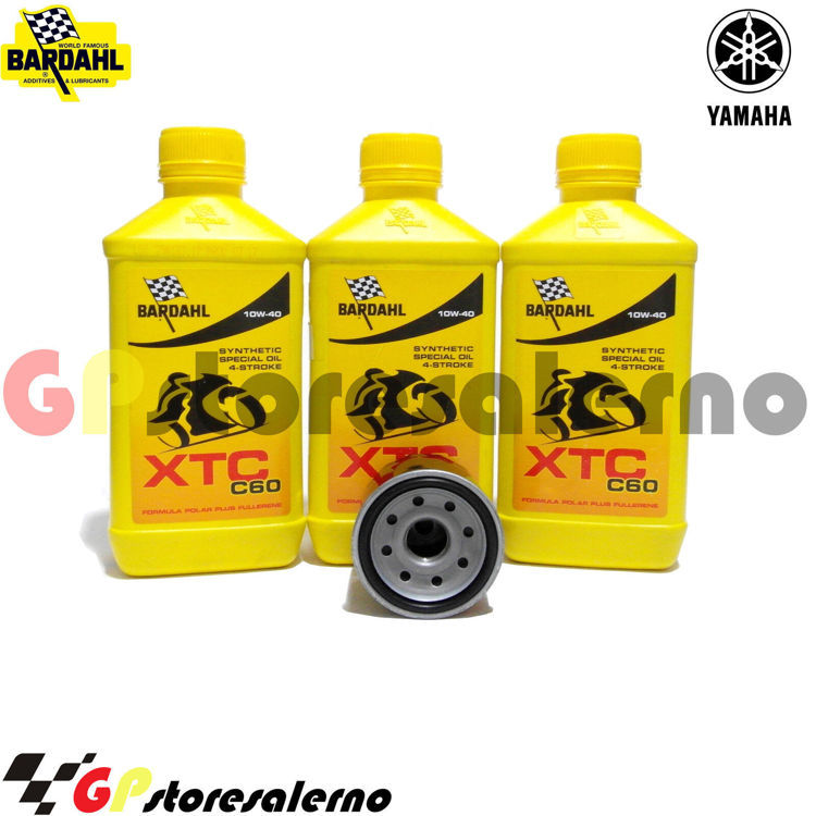 Immagine di KIT TAGLIANDO OLIO + FILTRO 3L BARDAHL XTC C60 10W40 YAMAHA 600 YZF R6 50TH ANNIVERSARY EDITION 2012