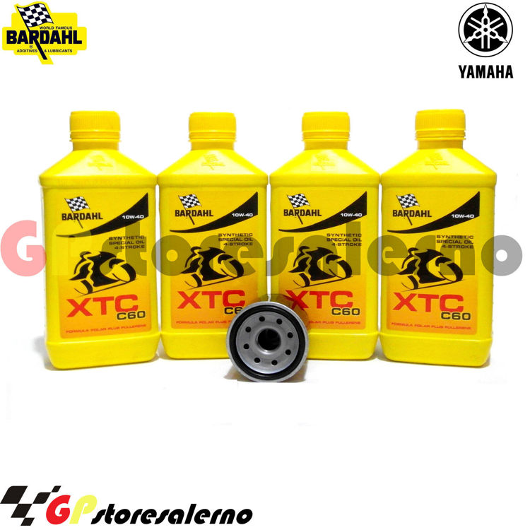 Immagine di KIT TAGLIANDO OLIO + FILTRO 4L BARDAHL XTC C60 10W40 YAMAHA 950 XVS R 2019