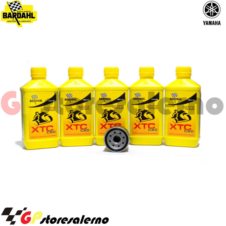 Immagine di KIT TAGLIANDO OLIO + FILTRO 5L BARDAHL XTC C60 10W40 YAMAHA 1900 XV S ROADLINER DAL 2012 AL 2014