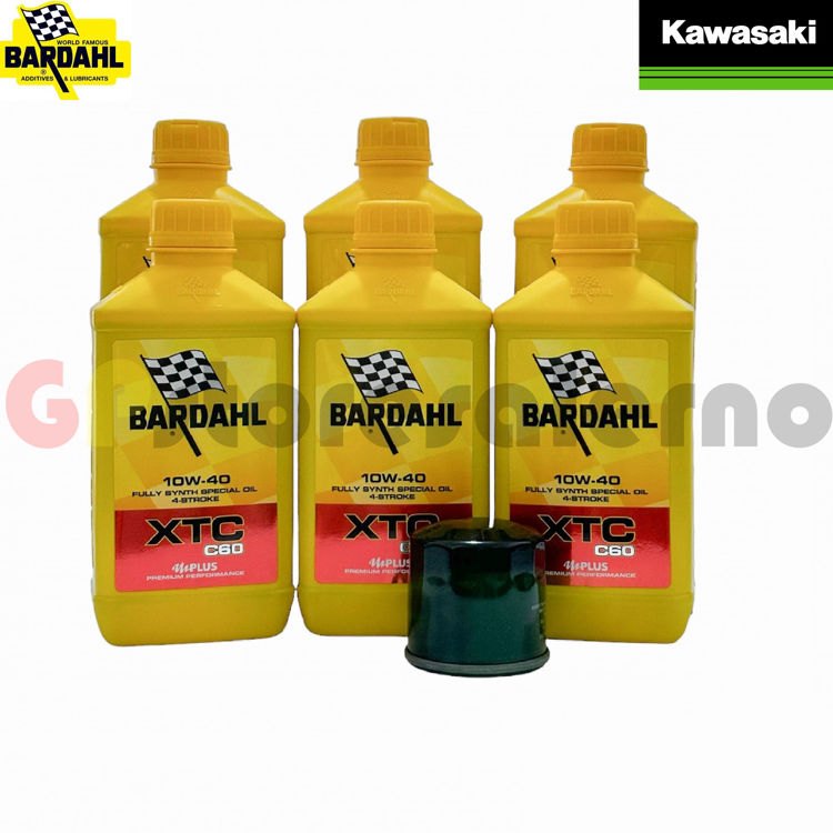 Immagine di KIT TAGLIANDO OLIO + FILTRO 6L BARDAHL XTC C60 10W40 KAWASAKI VN 2000 VULCAN / CLASSIC / CLASSIC LT DAL 2007 AL 2010