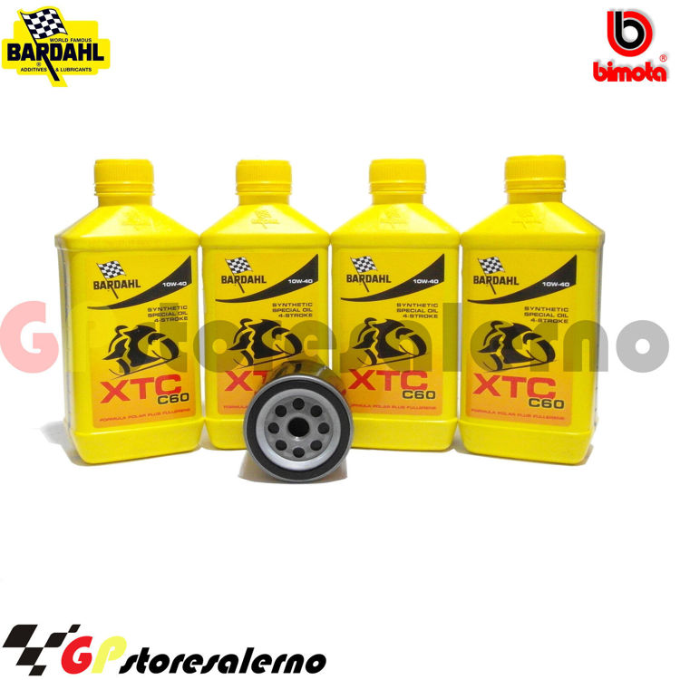 Immagine di KIT TAGLIANDO OLIO + FILTRO 4L BARDAHL XTC C60 10W40 BIMOTA 851 TESI 1D DAL 1990 AL 1991