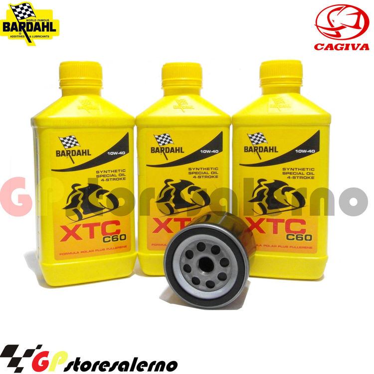 Immagine di KIT TAGLIANDO OLIO + FILTRO 3L BARDAHL XTC C60 10W40 CAGIVA 650 ALAZZURRA SPORTS / GT SPORTS DAL 1982 AL 1988