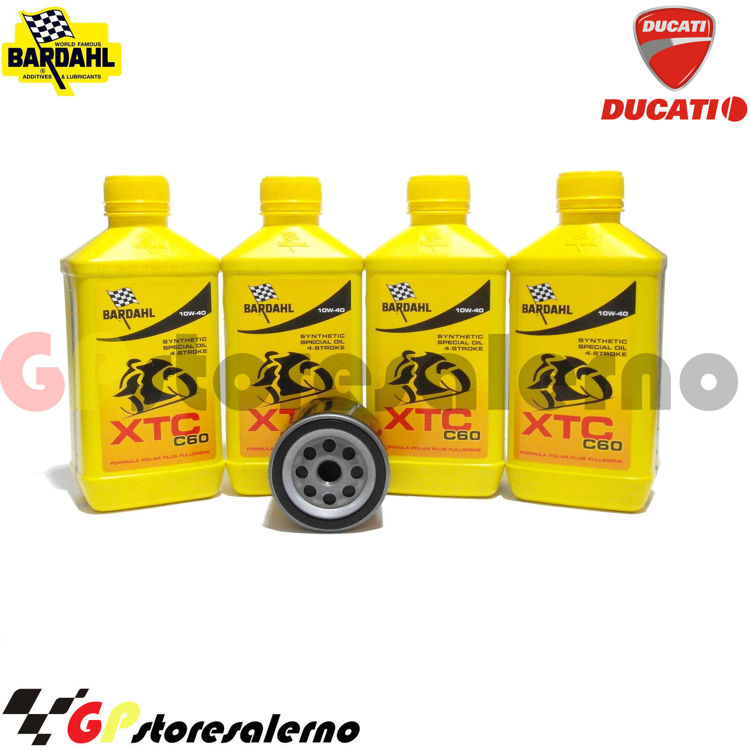 Immagine di KIT TAGLIANDO OLIO + FILTRO 4L BARDAHL XTC C60 10W40 DUCATI 400 SS JUNIOR SUPER SPORT DAL 1992 AL 1994