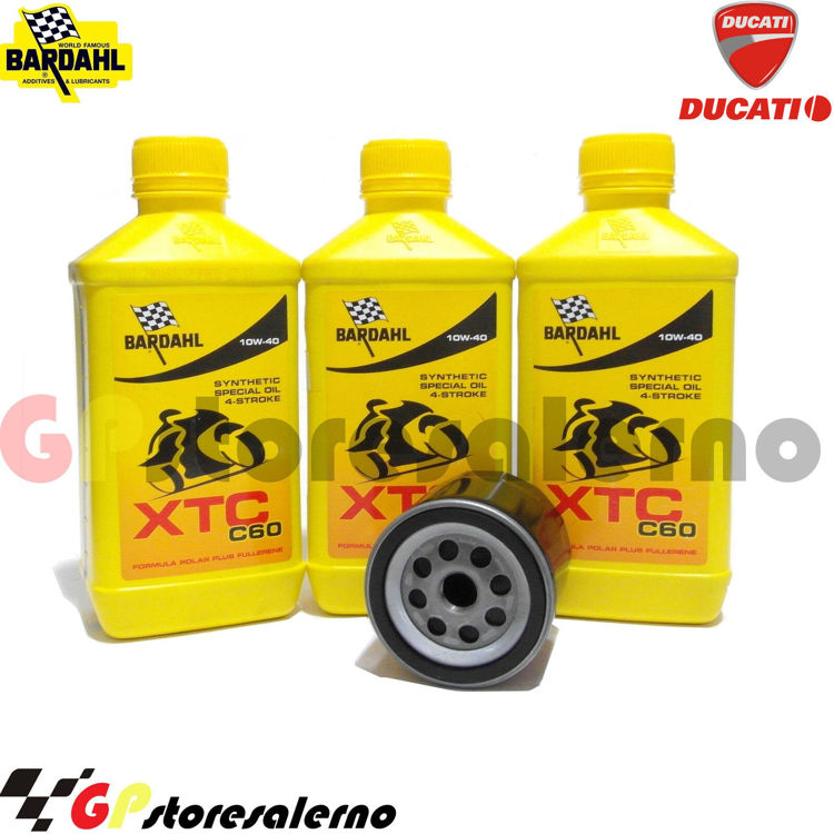 Immagine di KIT TAGLIANDO OLIO + FILTRO 3L BARDAHL XTC C60 10W40 DUCATI 400 SCRAMBLER SIXTY 2 DAL 2016 AL 2020