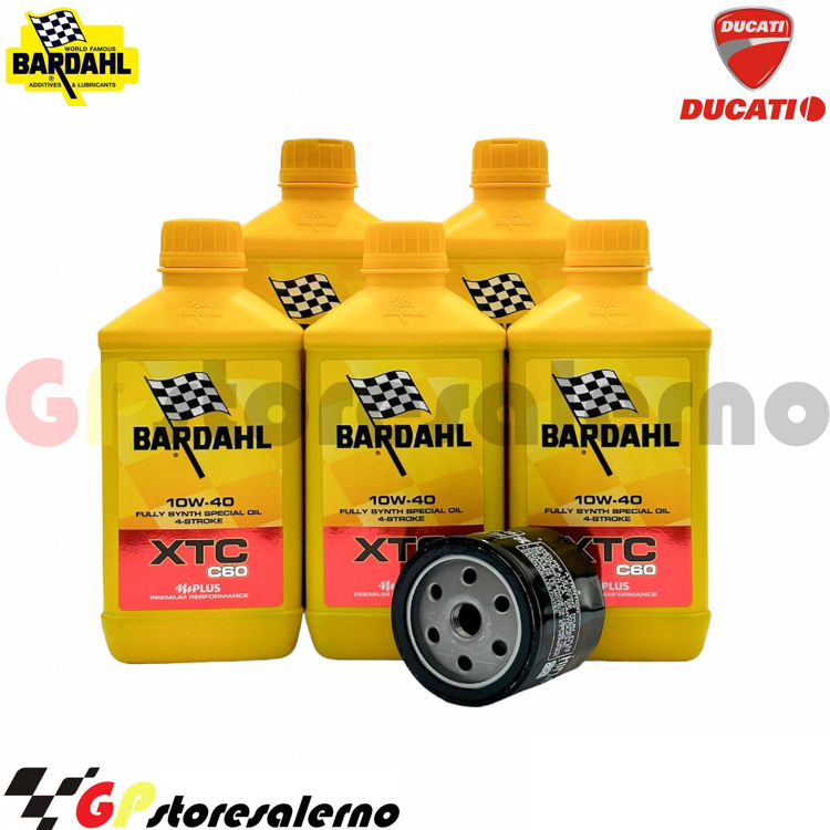 Immagine di KIT TAGLIANDO OLIO + FILTRO 5L BARDAHL XTC C60 10W40 DUCATI 1260 MULTISTRADA PIKES PEAK DAL 2018 AL 2020