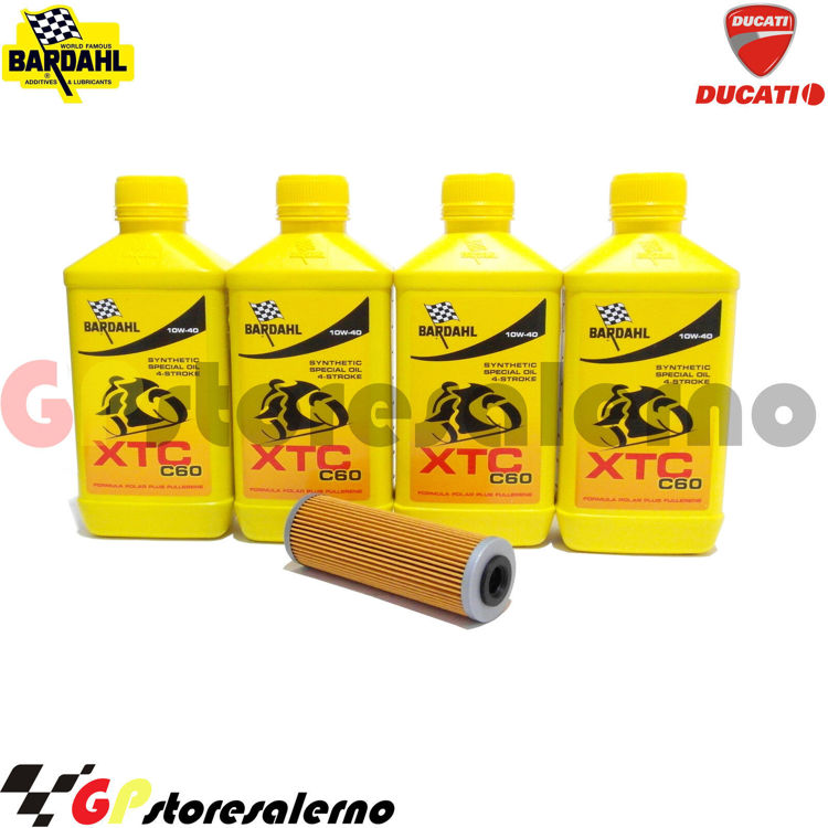 Immagine di KIT TAGLIANDO OLIO + FILTRO 4L BARDAHL XTC C60 10W40 DUCATI 899 PANIGALE DAL 2013 AL 2016