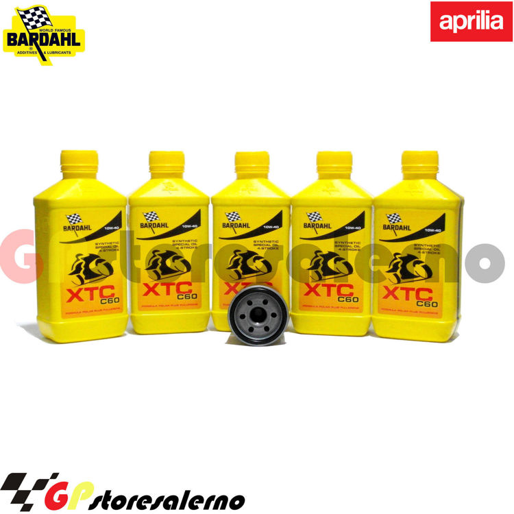 Immagine di KIT TAGLIANDO OLIO + FILTRO 5L BARDAHL XTC C60 10W40 APRILIA RSV4 1000 RF DAL 2015 AL 2018