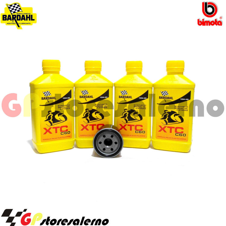 Immagine di KIT TAGLIANDO OLIO + FILTRO 4L BARDAHL XTC C60 10W40 BIMOTA 750 SB7 DAL 1994 AL 1996