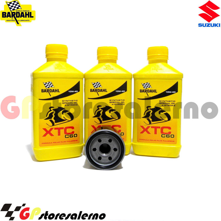 Immagine di KIT TAGLIANDO OLIO + FILTRO 3L BARDAHL XTC C60 10W40 SUZUKI 600 GSX-R 100TH ANNIVERSARY EDITION 2021