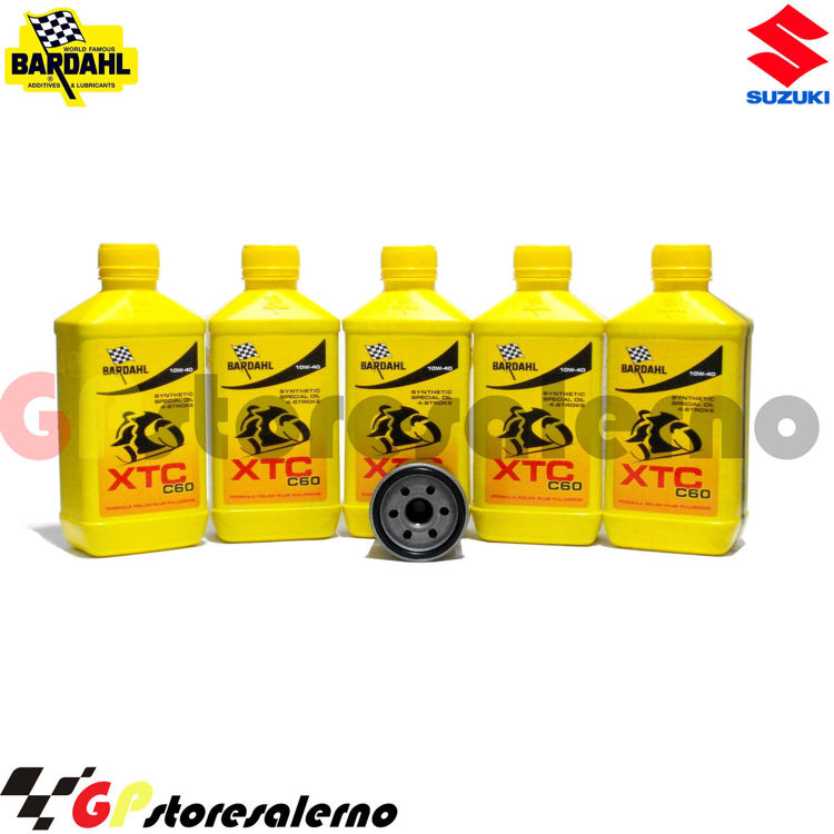 Immagine di KIT TAGLIANDO OLIO + FILTRO 5L BARDAHL XTC C60 10W40 SUZUKI 1000 GSX-R ABS DAL 2017 AL 2024