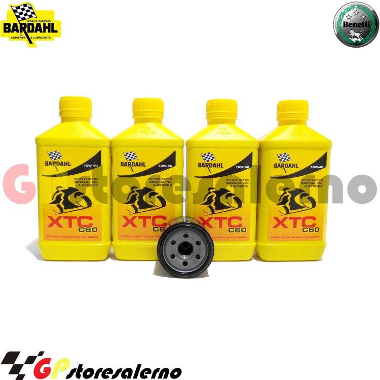 Immagine di KIT TAGLIANDO OLIO + FILTRO 4L BARDAHL XTC C60 10W40 BENELLI 500 LEONCINO / TRAIL DAL 2016 AL 2024