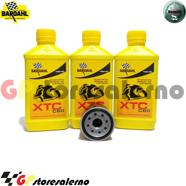 Immagine di KIT TAGLIANDO OLIO + FILTRO 3L BARDAHL XTC C60 10W40 BENELLI 302 BN / ABS DAL 2015 AL 2020