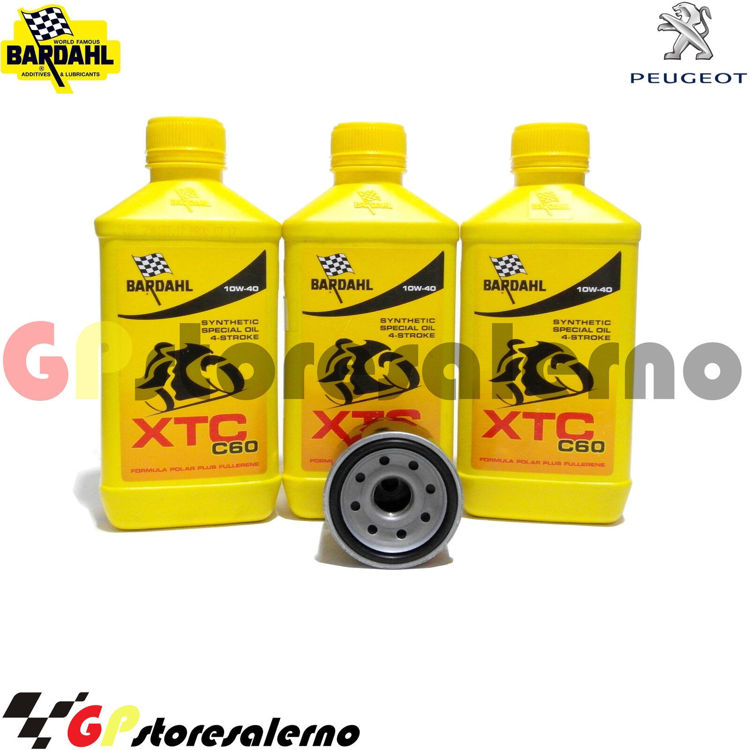 Immagine di KIT TAGLIANDO OLIO + FILTRO 3L BARDAHL XTC C60 10W40 PEUGEOT 400 METOPOLIS DAL 2013 AL 2018