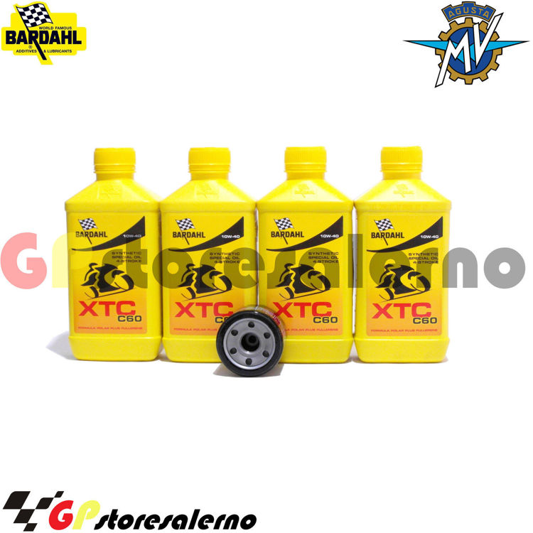 Immagine di KIT TAGLIANDO OLIO + FILTRO 4L BARDAHL XTC C60 10W40 MV AGUSTA 750 F4 AGOSTINI 2003